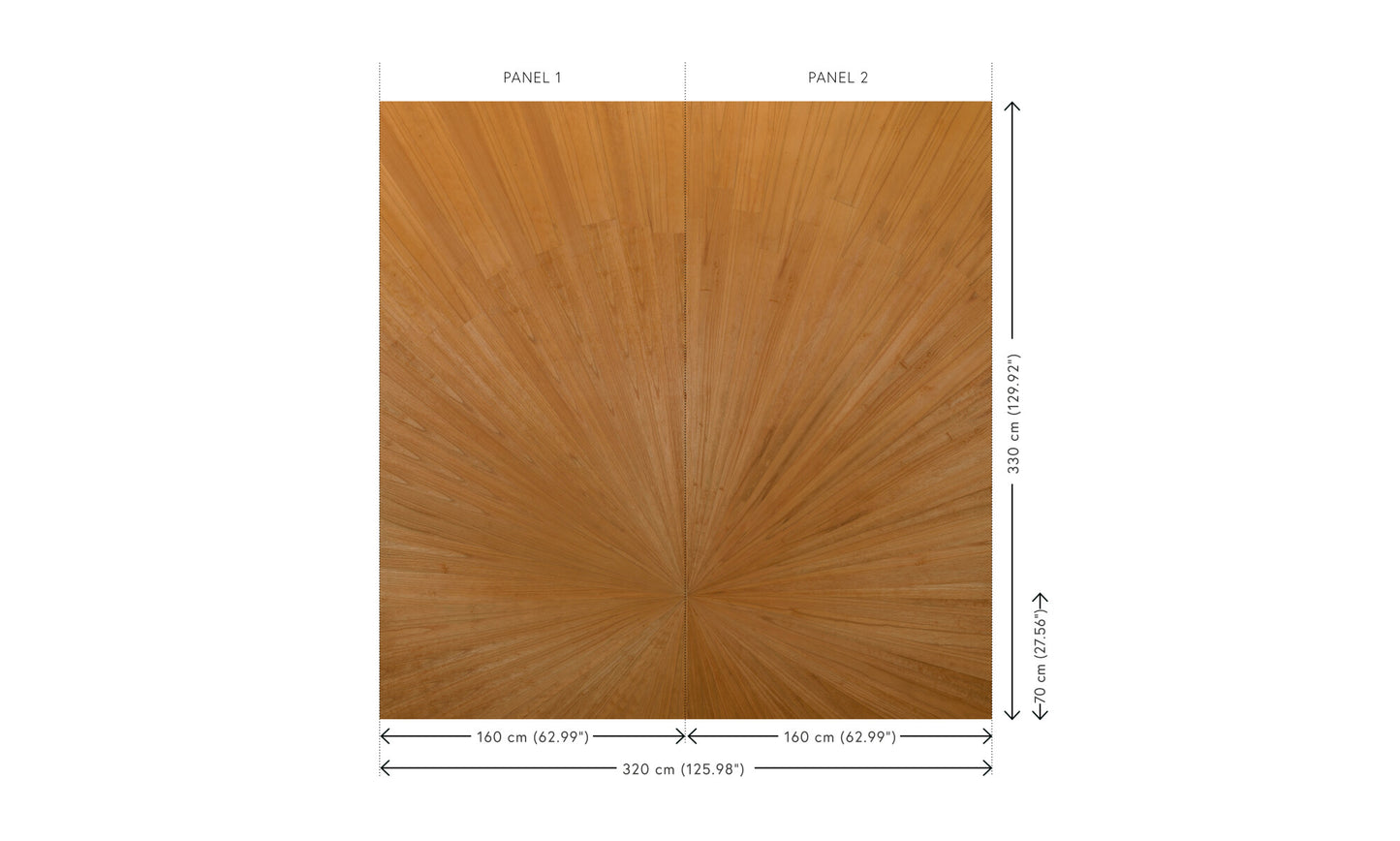 Arte Boujtique - Sunburst – Desert Sun – 90511 - (Panorama van 320 cm x 330 cm = 10,56 m² )
